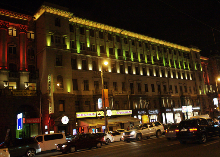 Подсветка фасада, Тверская ул., 27с2